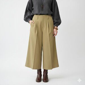 Piao Liang Pants Tan Wide Leg Dark Mori Lagenlook Minimalist Asian Street Wear S